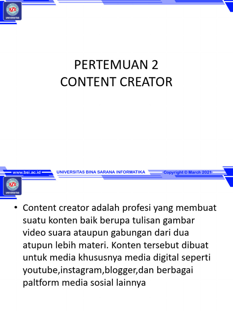 Pertemuan 2 Content Creator | PDF