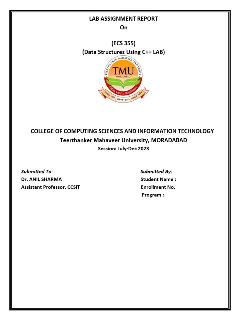 C++ Data Structures Lab Assignment Report | PDF | Software Engineering ...