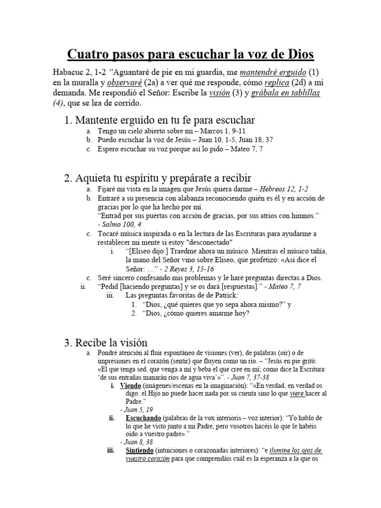 Cuatro Pasos para Escuchar La Voz de Dios | PDF | Jesús