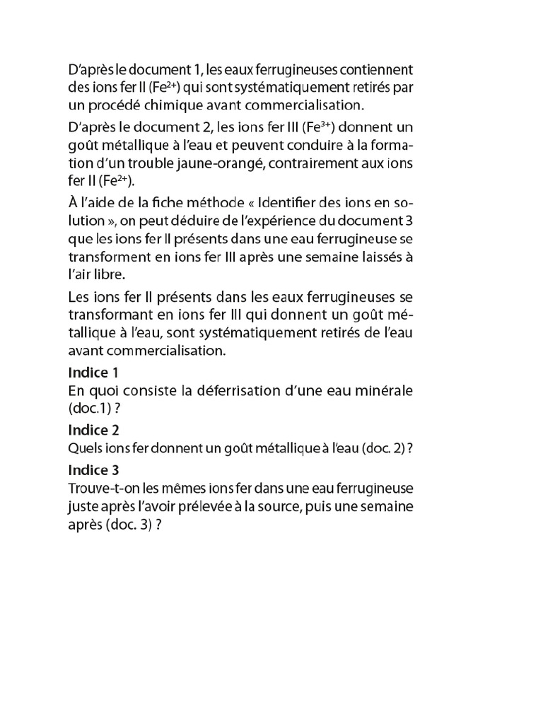 Chap1 - Tache Complexe Correction (Test Des Ions) | PDF