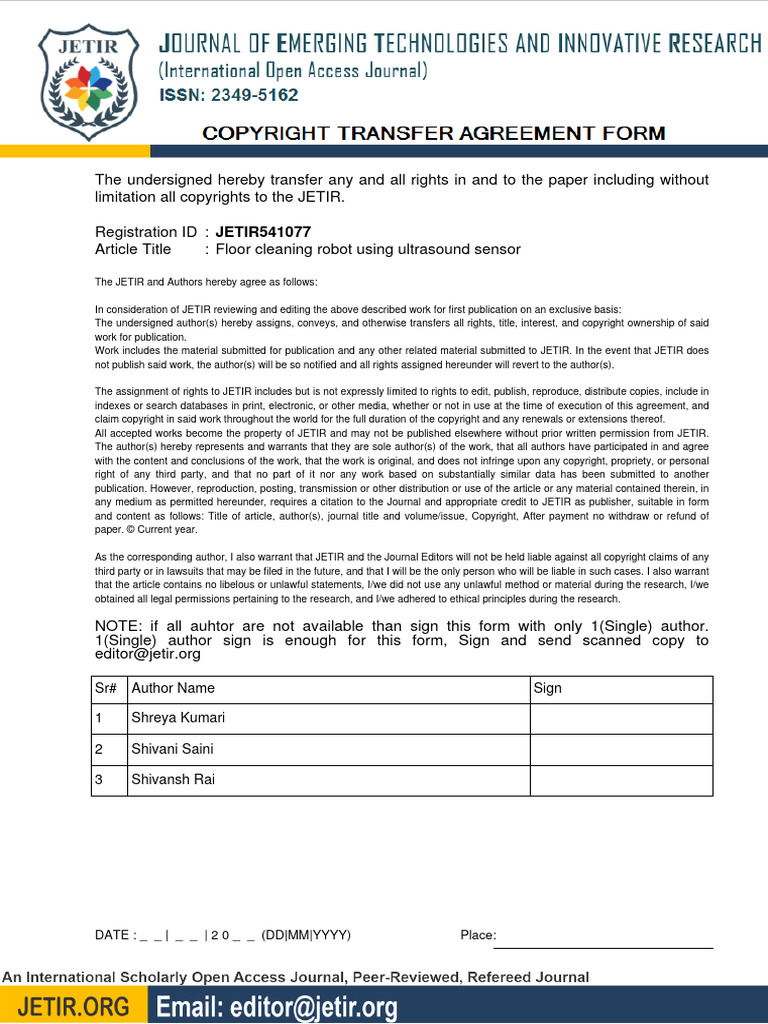 JETIR541077 Copyright Form | PDF | Copyright | Property Law