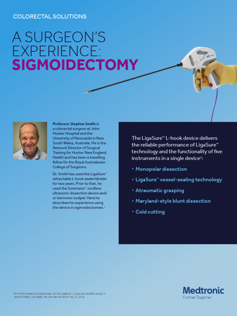 Ligasure L Hook Device Sigmoidectomy Smith Surgeon Experience Brochure ...