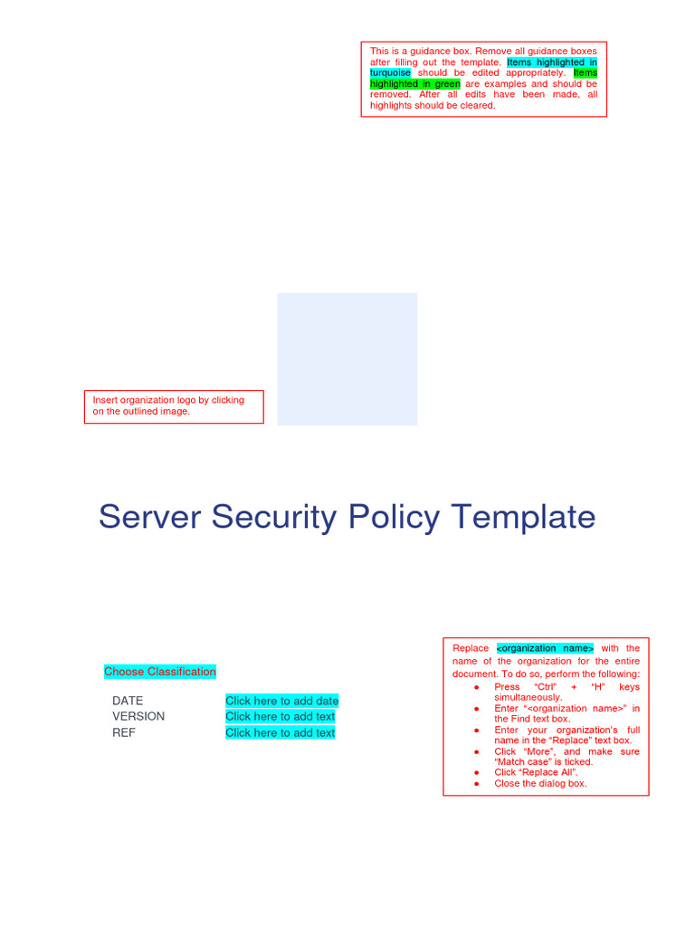 POLICY Servers Security Template en | PDF | Security | Computer Security
