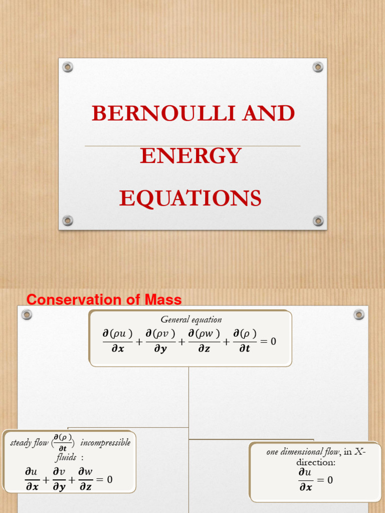 Bernoulli and Energy Equations | PDF | Fluid Dynamics | Pressure