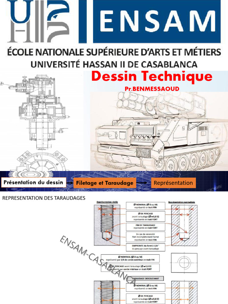 Dessin Technique : Filetage et Taraudage | PDF