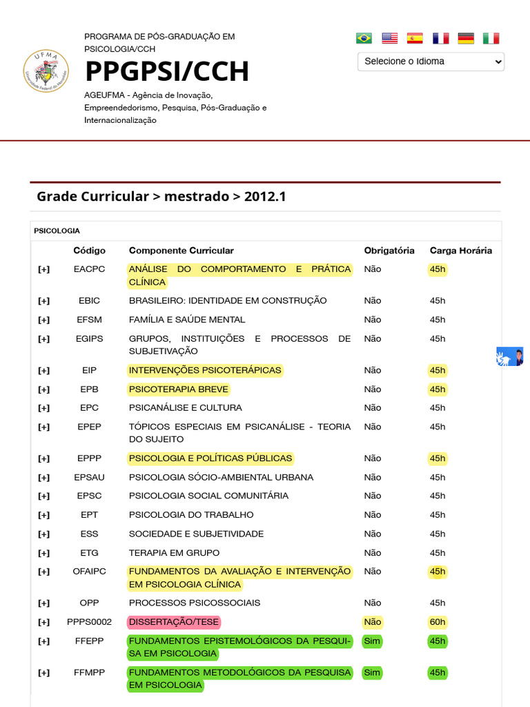 Grade curricular pdf psicologia psicologia social