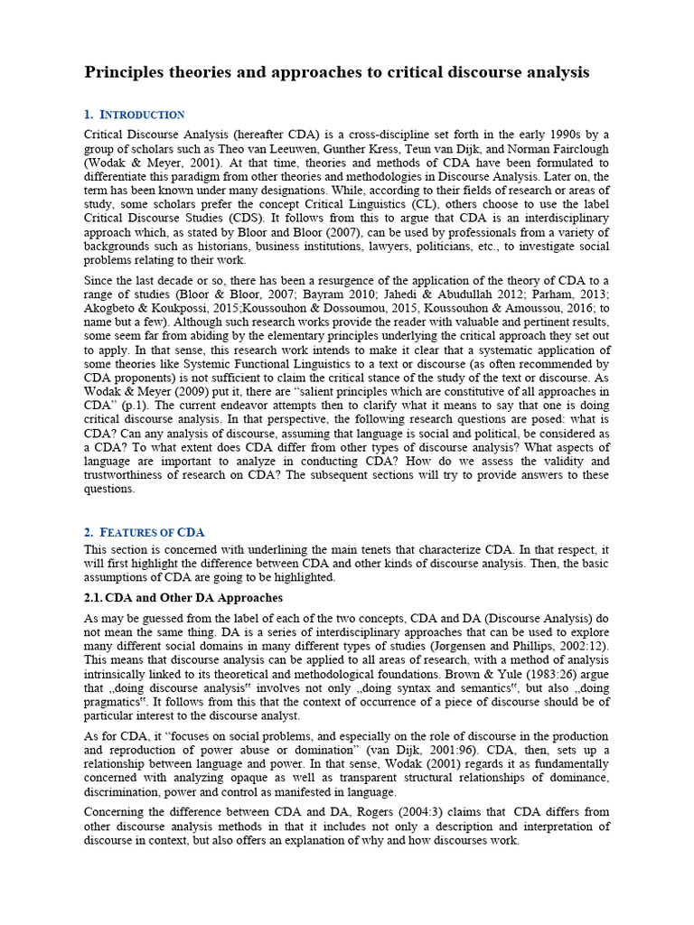 Critical Discourse Analysis Guide | PDF | Discourse | Human Communication