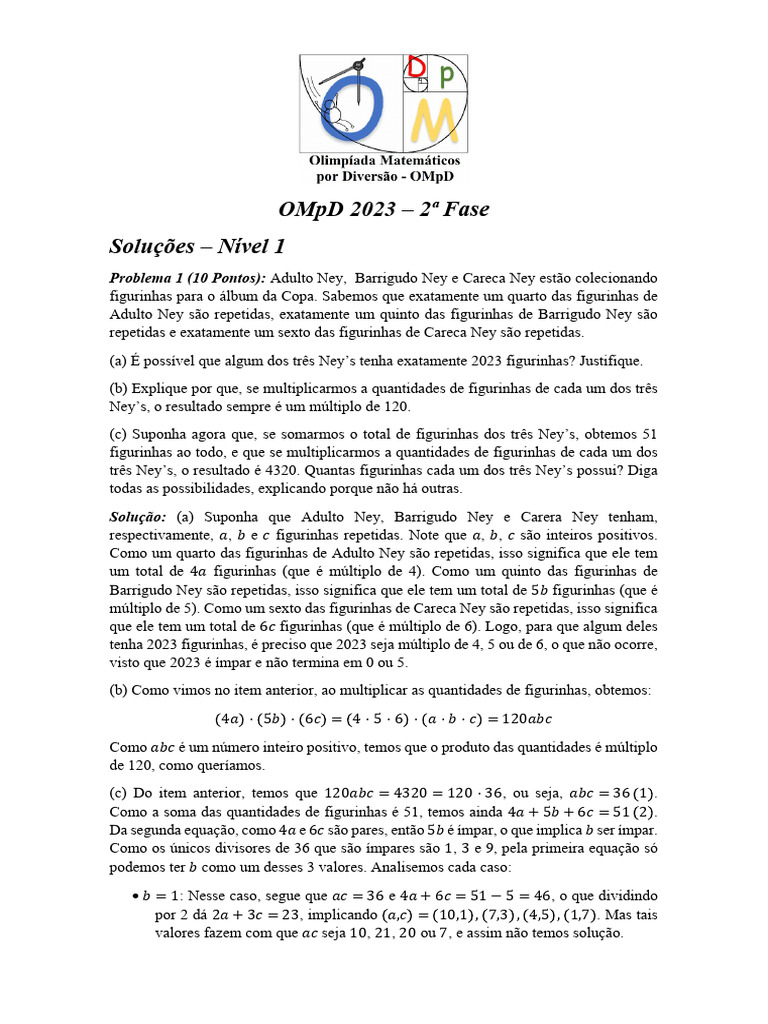 OMpD 2023 Segunda Fase Soluções | PDF | Concorrência | Triângulo