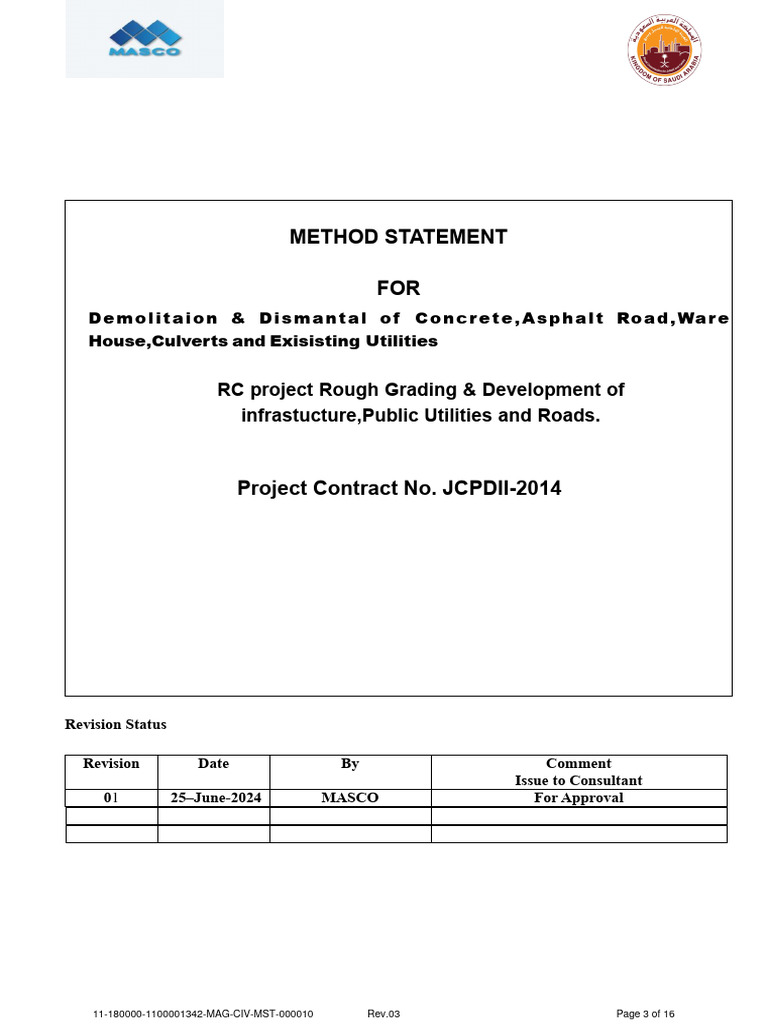 Demolition Method Statement for NEOM Project | PDF | Personal ...