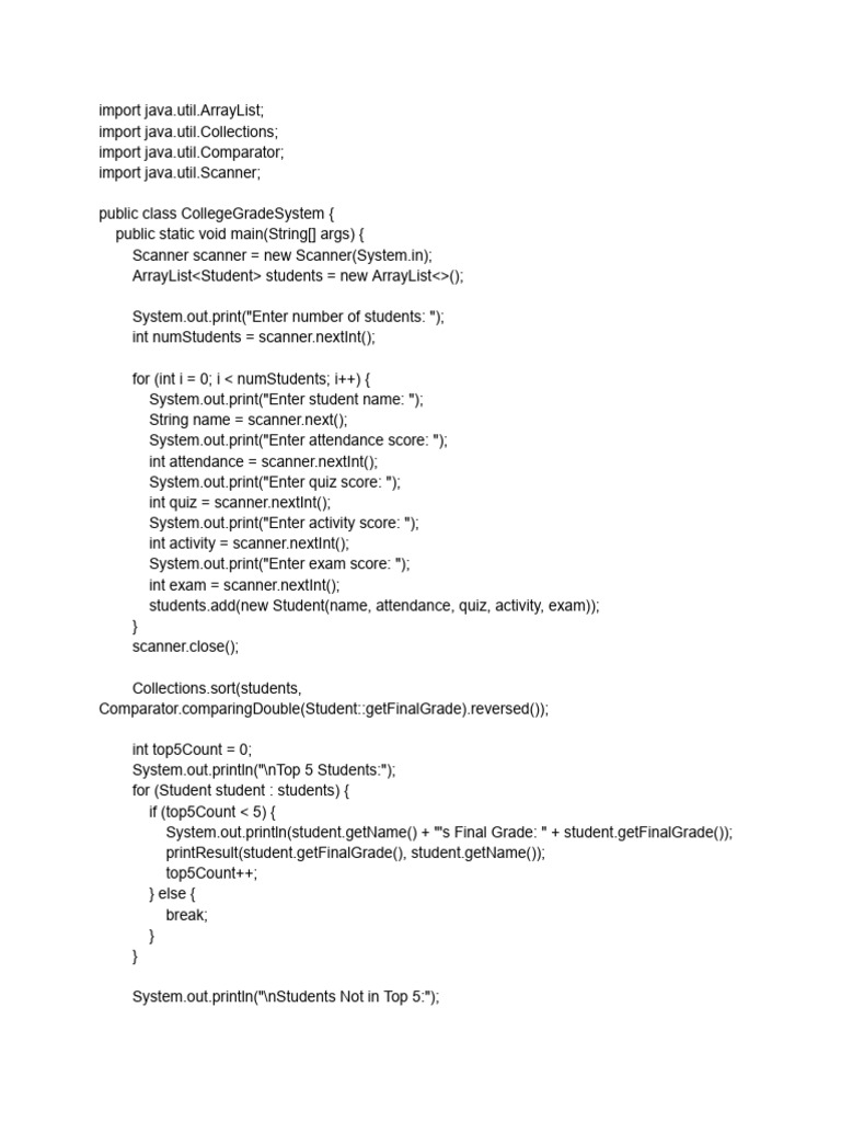 College grading system code pdf computer programming software