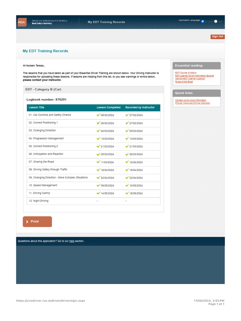 EDT Training Records Overview | PDF | Land Transport | Transport