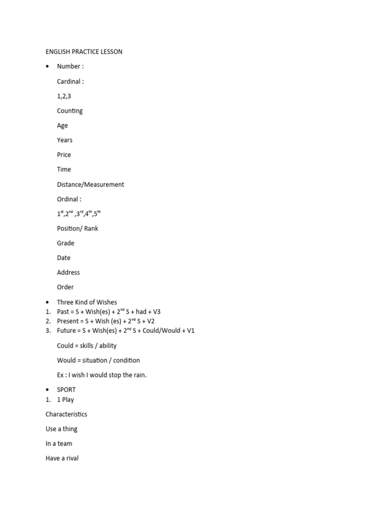English Practice Lesson | PDF