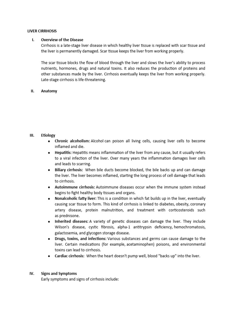 Liver Cirrhosis Pdf Cirrhosis Liver