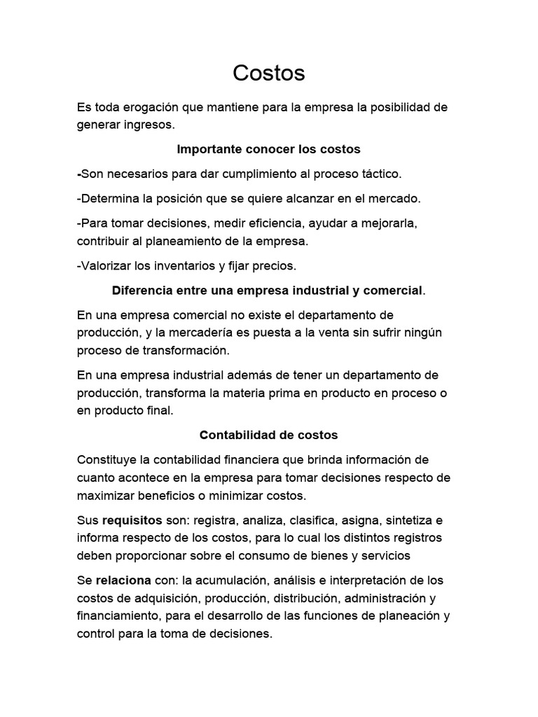 Clasificación y Contabilidad de Costos Empresariales | PDF | Business ...