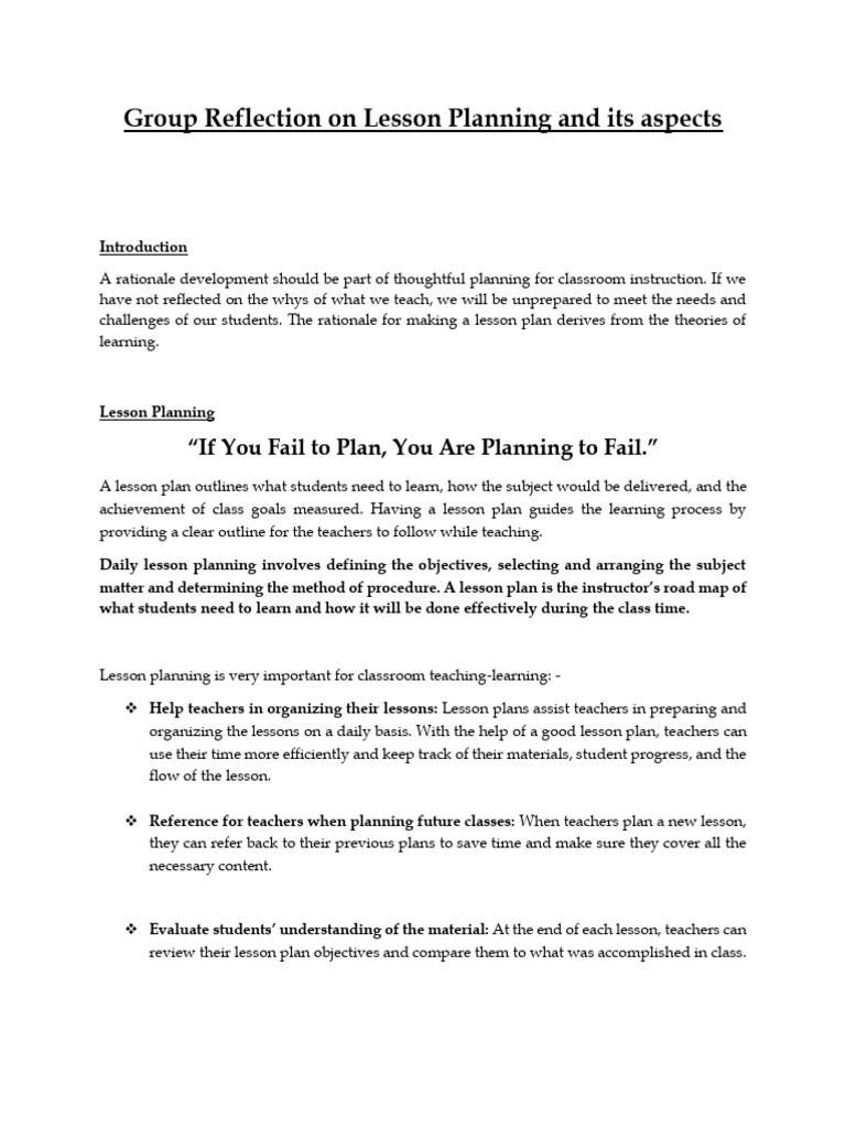 Effective Lesson Planning Strategies | PDF | Lesson Plan | Educational ...