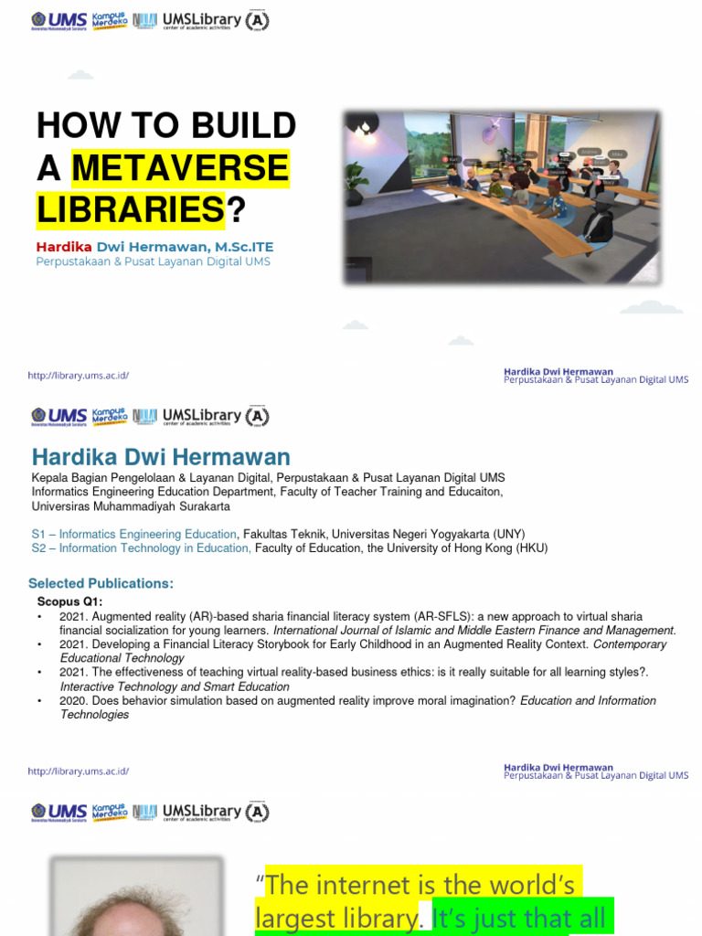 Metaverse Libraries for Librarians | PDF | Virtual Reality | Virtual World