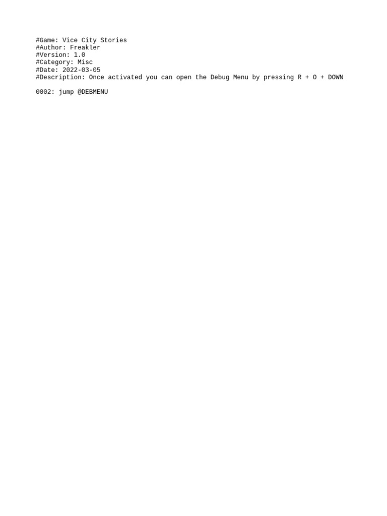 Enable Debug Menu | PDF