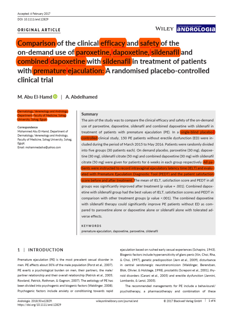 Comparison of The Clinical Efficacy and Safety of The | PDF | Drugs ...