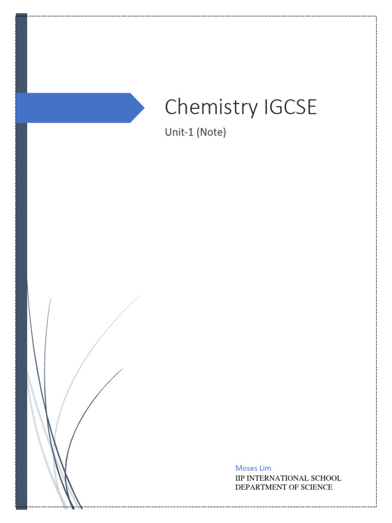 Unit-1 Note IGCSE PDF | PDF | Filtration | Distillation