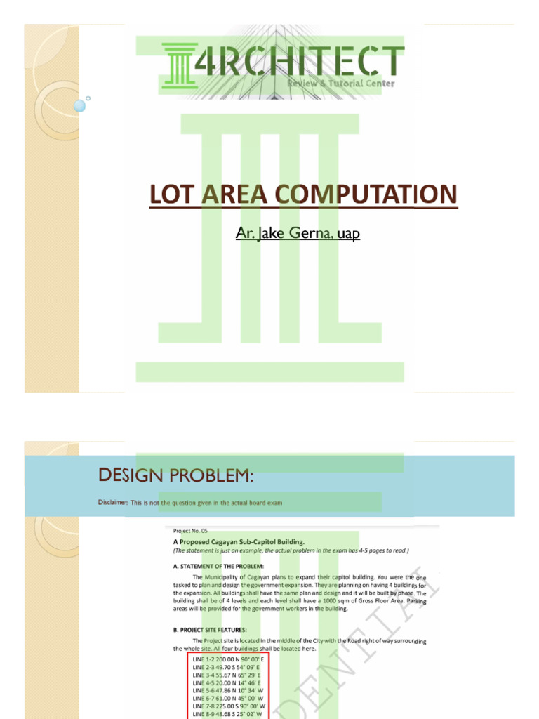 Lot Area Computation Methods Guide | PDF | Teaching Methods & Materials ...
