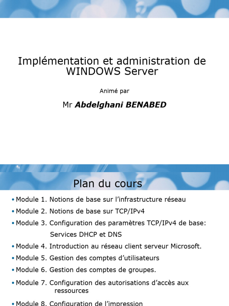 Cours d'administration Windows Server 2022 | PDF | Système de noms de ...