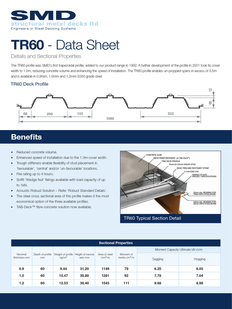 SMD TR60 Datasheet | PDF | Concrete | Building Engineering