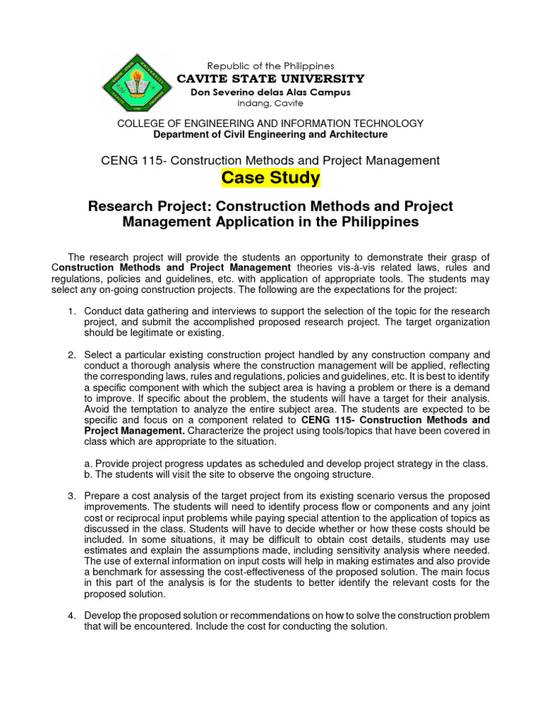 Construction Project Management Case Study | PDF | Project Management ...