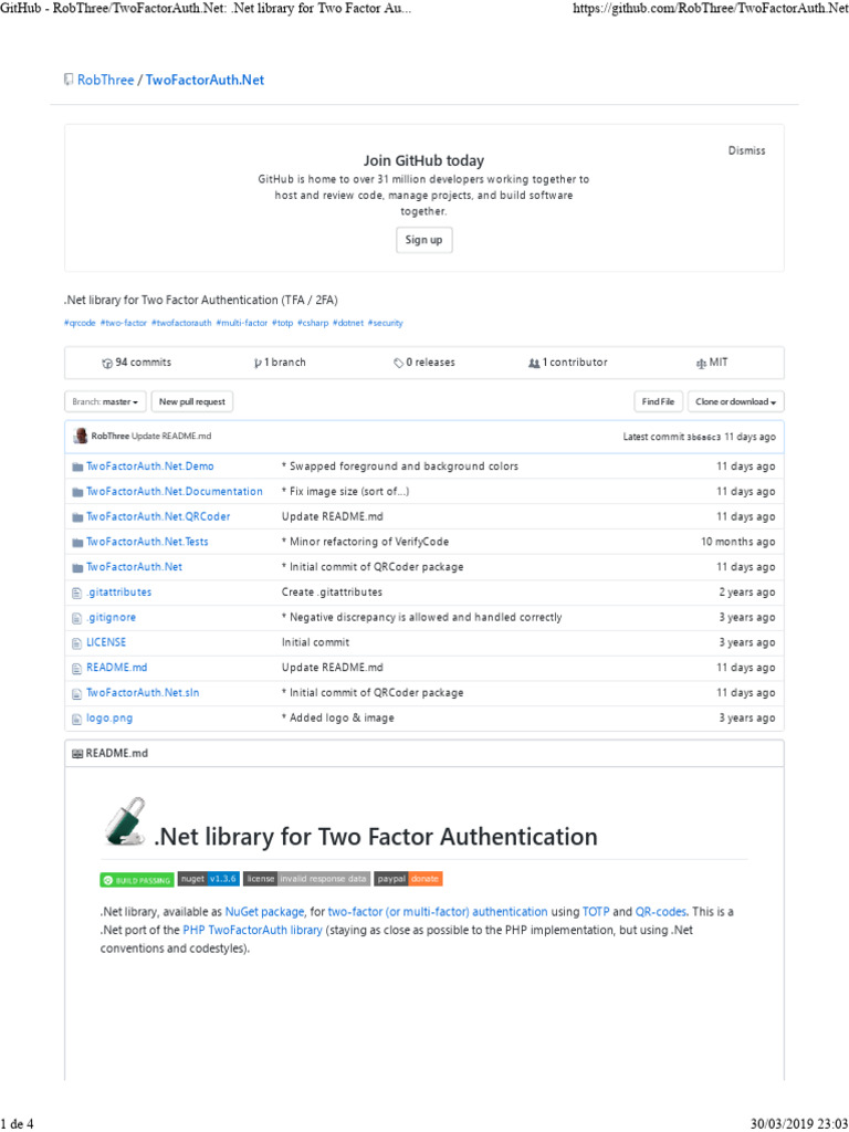 RobThree TwoFactorAuth .Net Library | PDF | Qr Code | Information ...