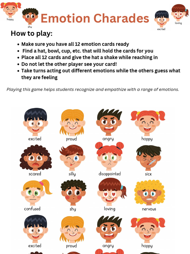 emotion charades game instructions | pdf