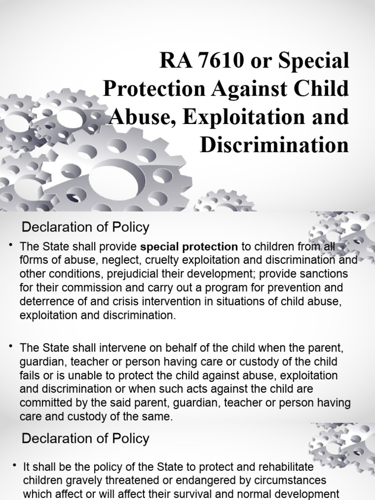 Ra 7610 | PDF | Child Abuse | Child Custody