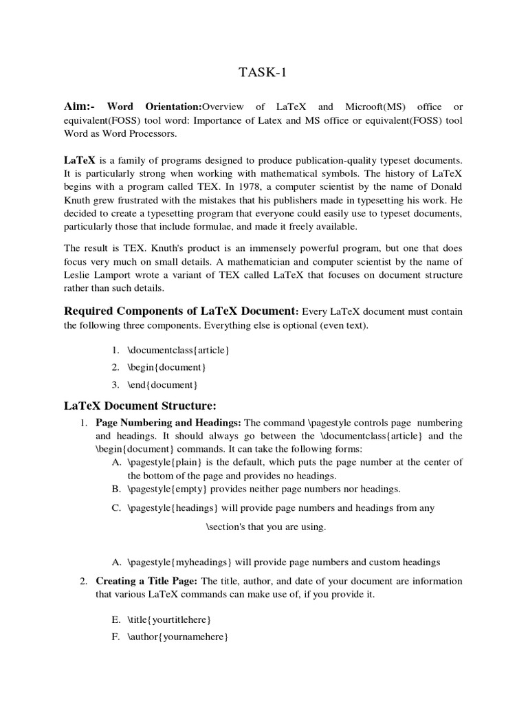 LaTeX vs. MS Word: Document Creation Guide | PDF | Te X | Text