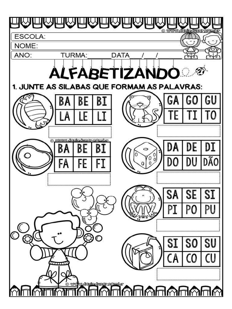 Atividades de Alfabetização - Sílabas Embaralhadas | PDF