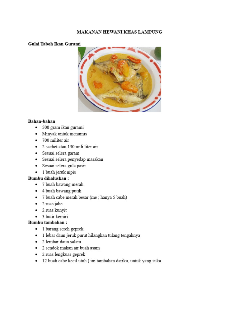 Makanan hewani khas lampung pdf