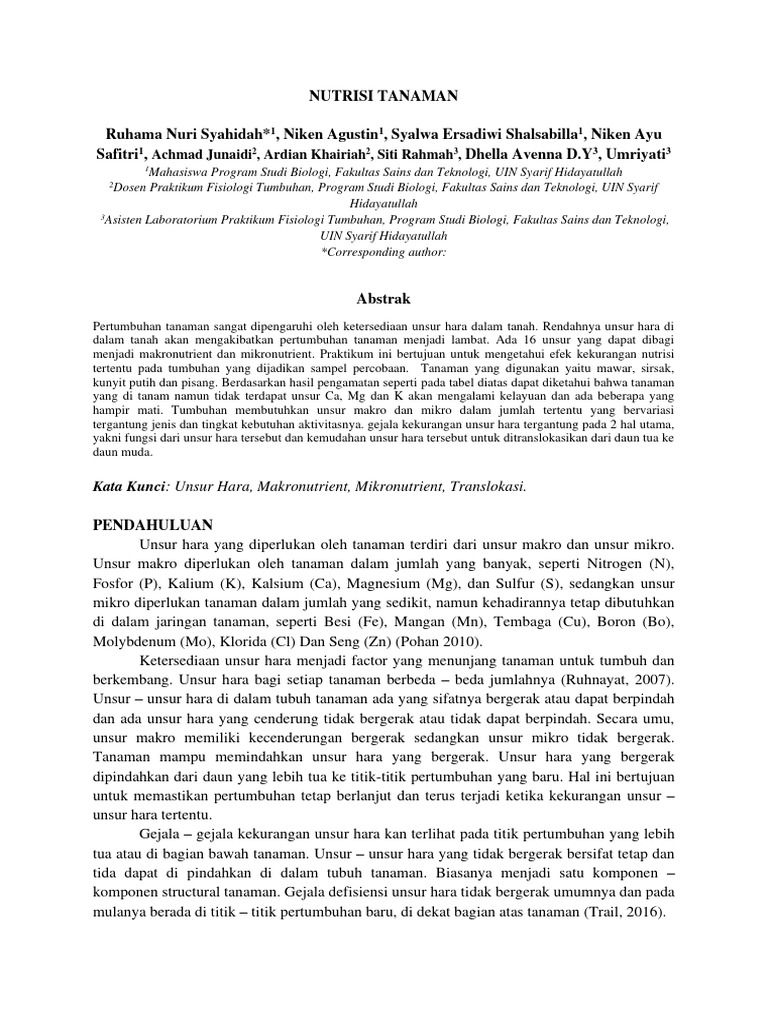Jurnal Nutrisi Tanaman Pdf