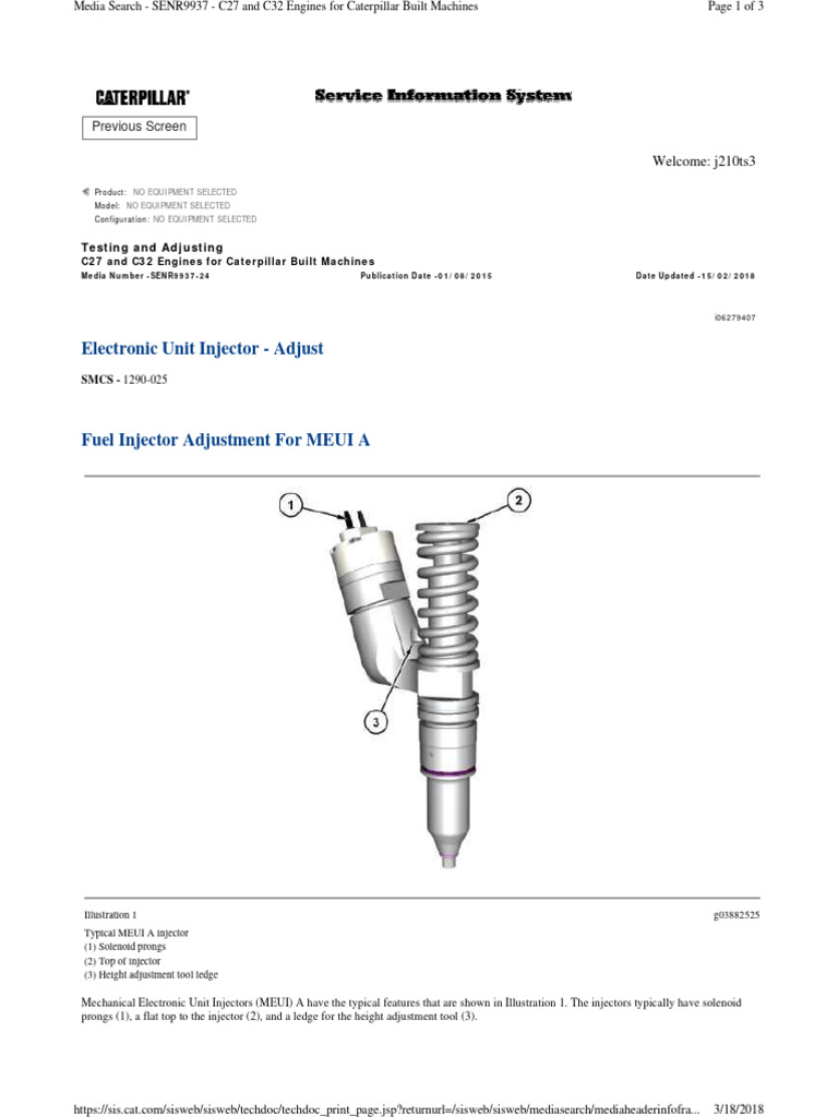 Electronic Unit Injector Adjust | PDF | Fuel Injection | Engines