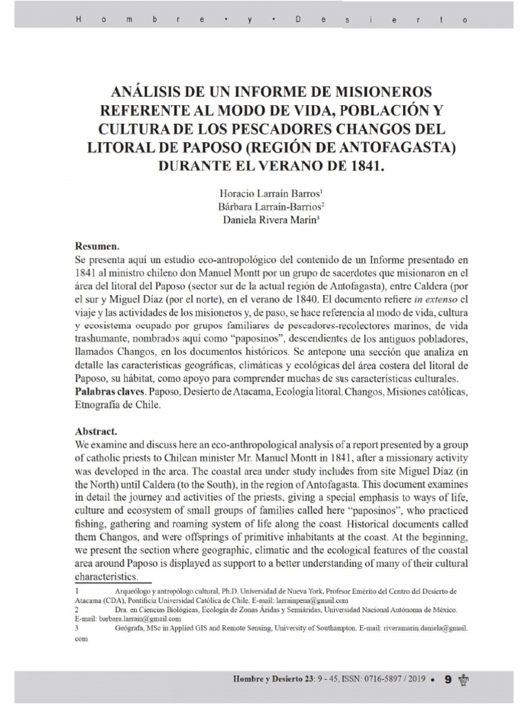 ANALISIS - DE - UN - INFORME - DE - MISIONEROS - Larráin 2019 | PDF