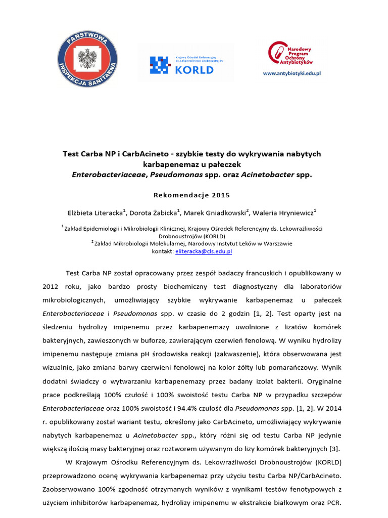 Carba-NP Test | PDF
