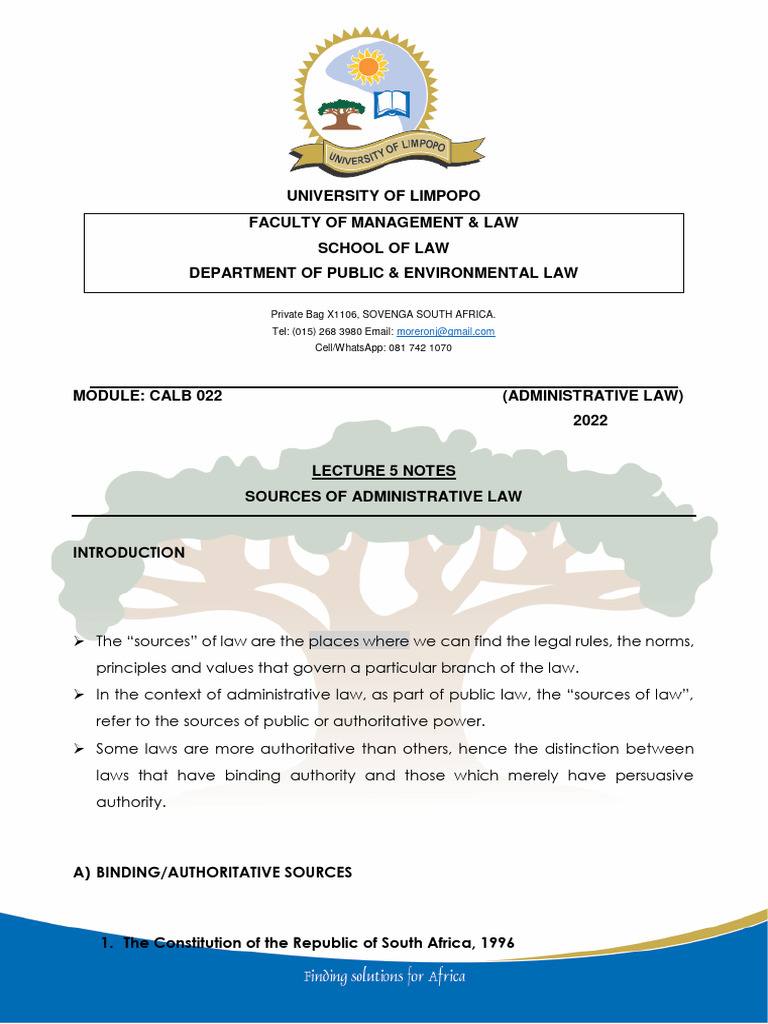 Sources of Administrative Law Explained | PDF | Common Law ...