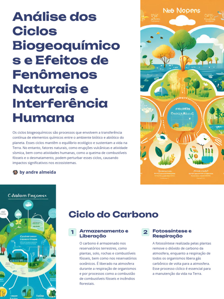 Analise Dos Ciclos Biogeoquimicos e Efeitos de Fenomenos Naturais e ...