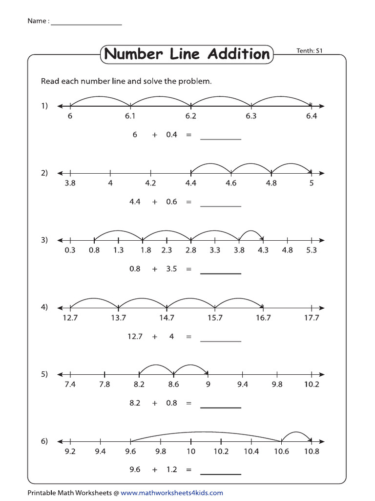Addition Number Line Tenth 1 | PDF | Computers