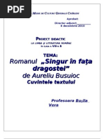 Singur in Fata Dragostei/proiect Didactic