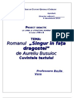 Singur in Fata Dragostei/proiect Didactic