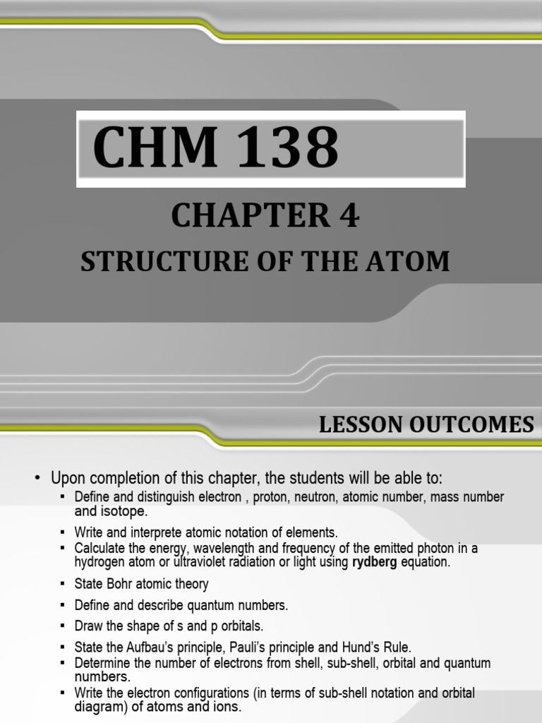 Chapter 4 - Structure of The Atom | Download Free PDF | Atoms | Atomic ...