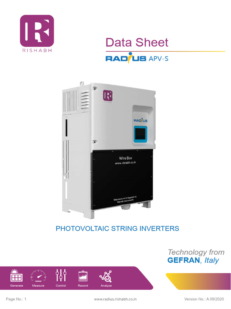 Rish - RADIUS APVS AE-R01 50kW | PDF | Power Inverter | Photovoltaics