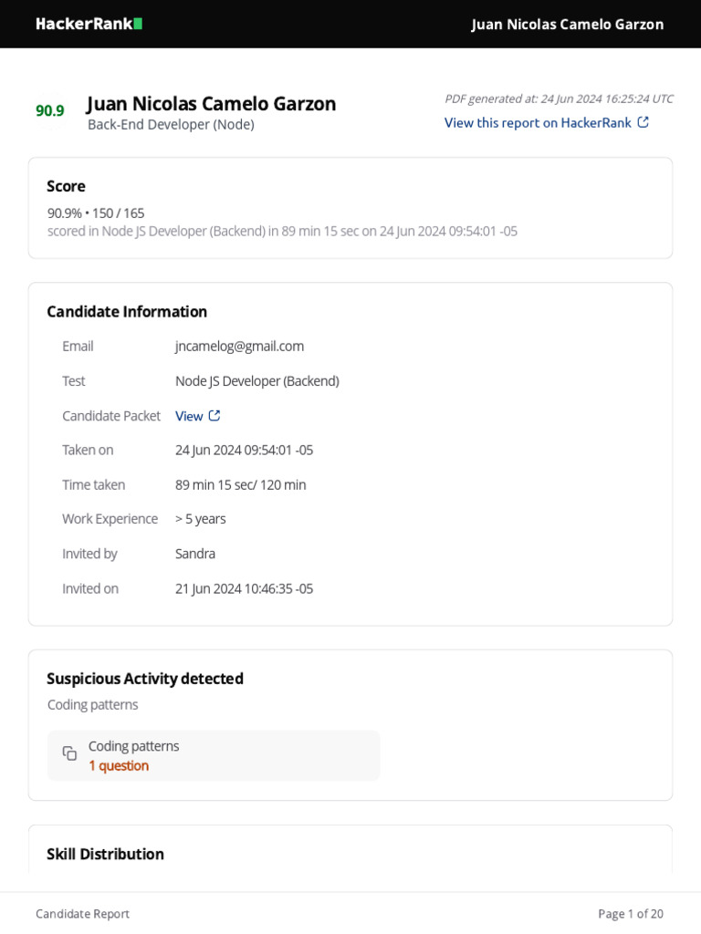 Report Node JS Developer Backend Jncamelog | PDF | Java Script | Json