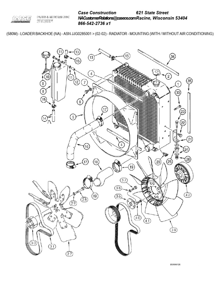 Loader Backhoe Radiator Parts | PDF | Manufactured Goods | Mechanical ...