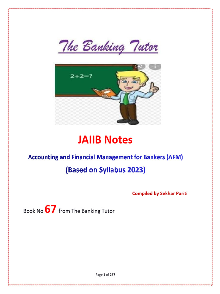 JAIIB AFM Notes for Bankers 2023 | PDF | Bookkeeping | Debits And Credits