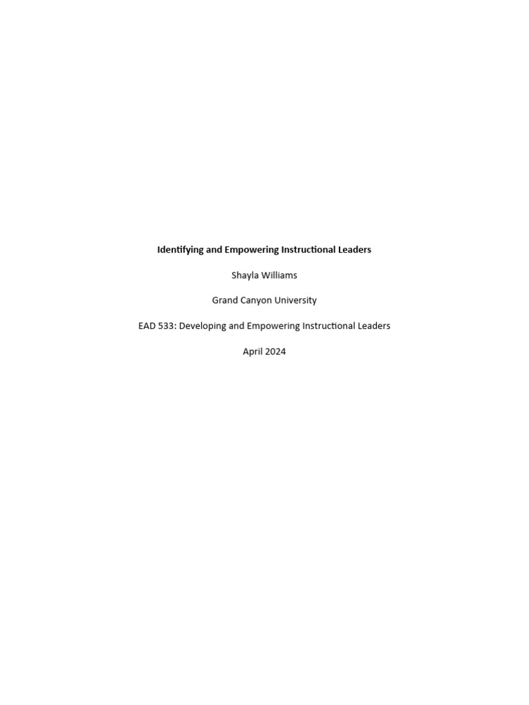 Empowering Instructional Leadership Strategies | PDF | Leadership ...