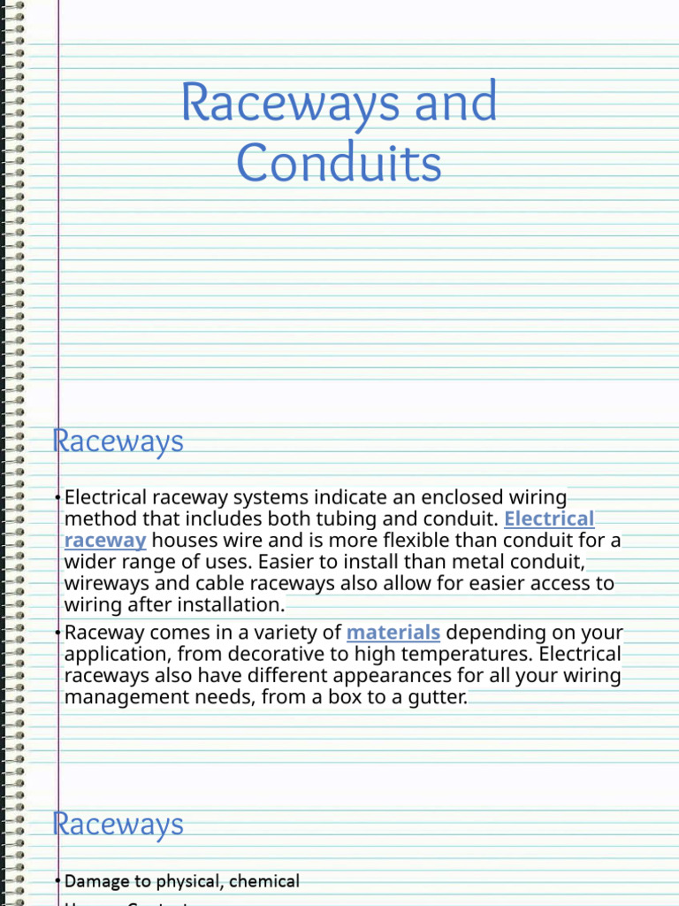 Overview of Electrical Raceways | PDF | Electrical Wiring | Building ...