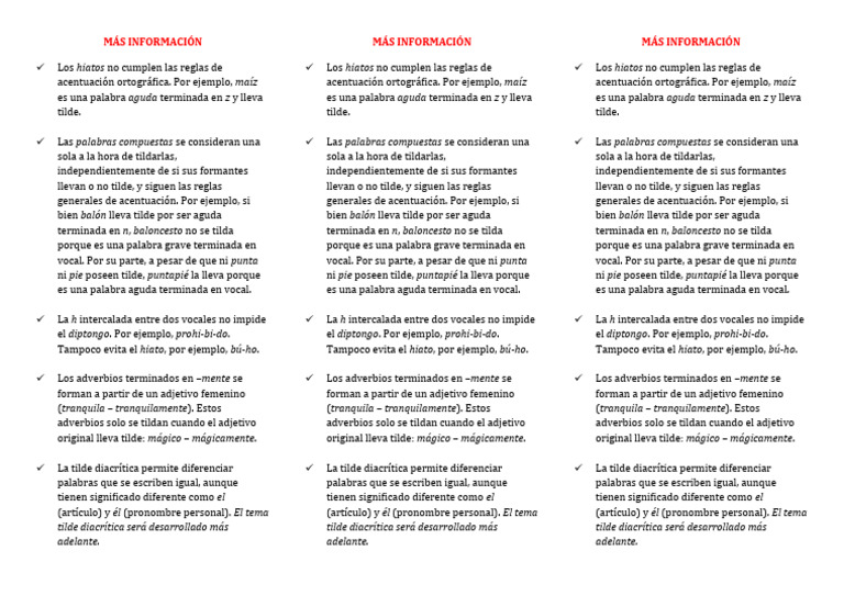 Info de Las Tildes | PDF | Sintaxis | Gramática